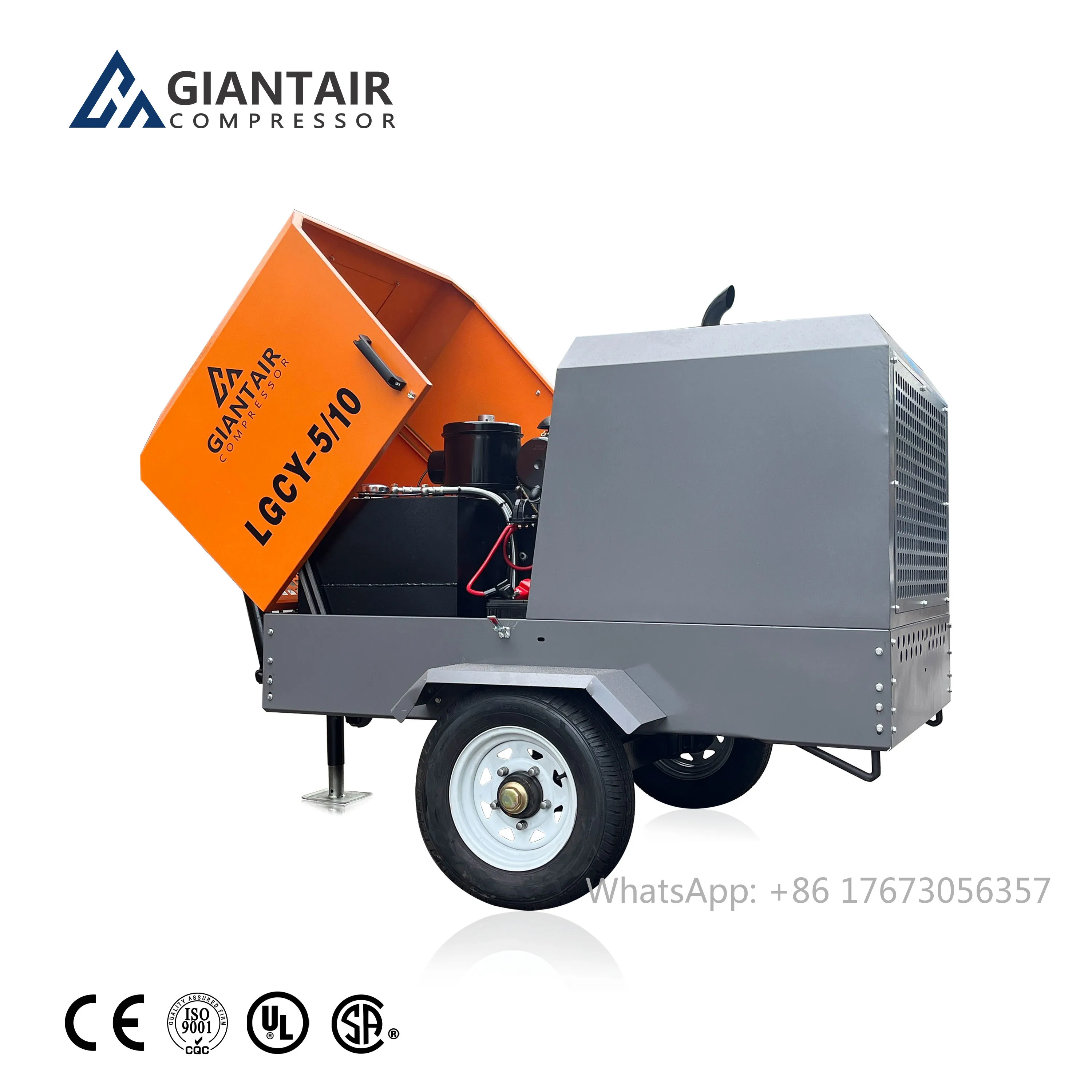 37kw 55kw 60kw All In One Mobile Portable Air-compressor 185 Cfm Diesel Machine Screw Air Compressor For Mining