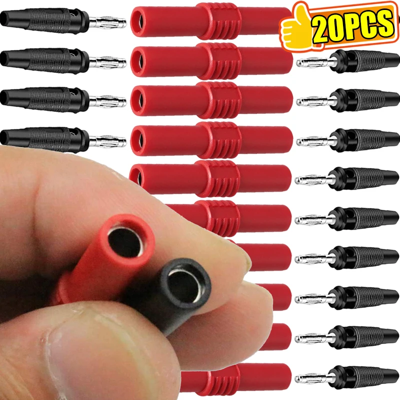 20/2 قطعة معزول 4 مللي متر الموز التوصيل المقرنة أنثى إلى أنثى الموز المقبس وصلة مرفاع تمديد ل المتكلم اختبار يؤدي #1