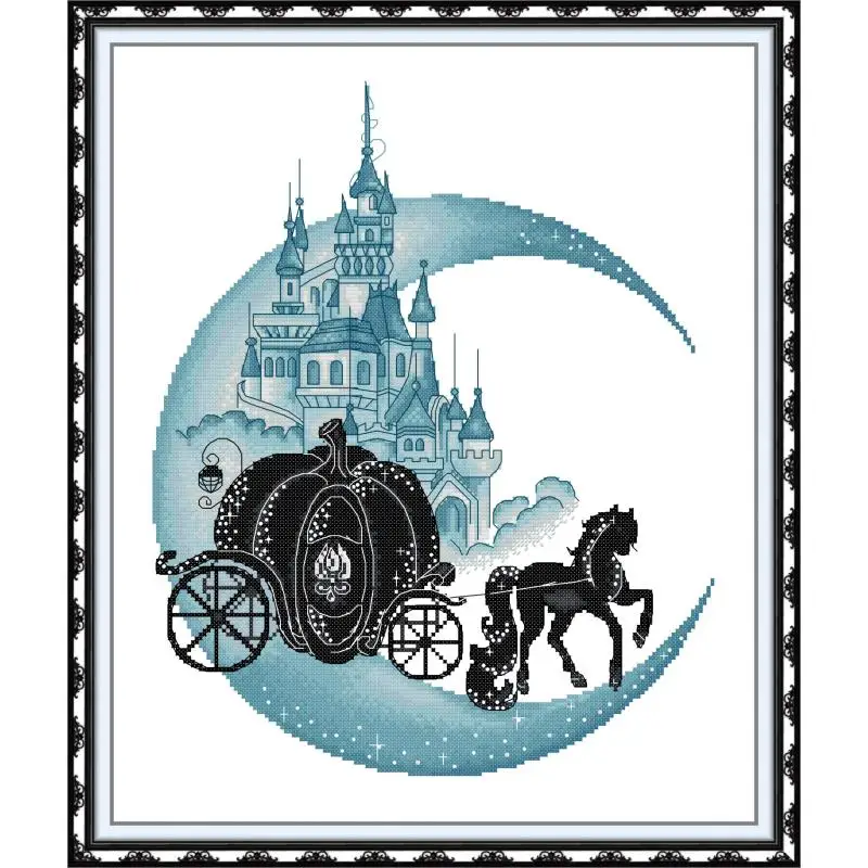 

Maydear Cross Stitch Kit,11CT/14CT/16CT/9CT Aida Fabric,DMC Threads Sewing Pattern Embroidery Set-Cinderella's Pumpkin Carriage