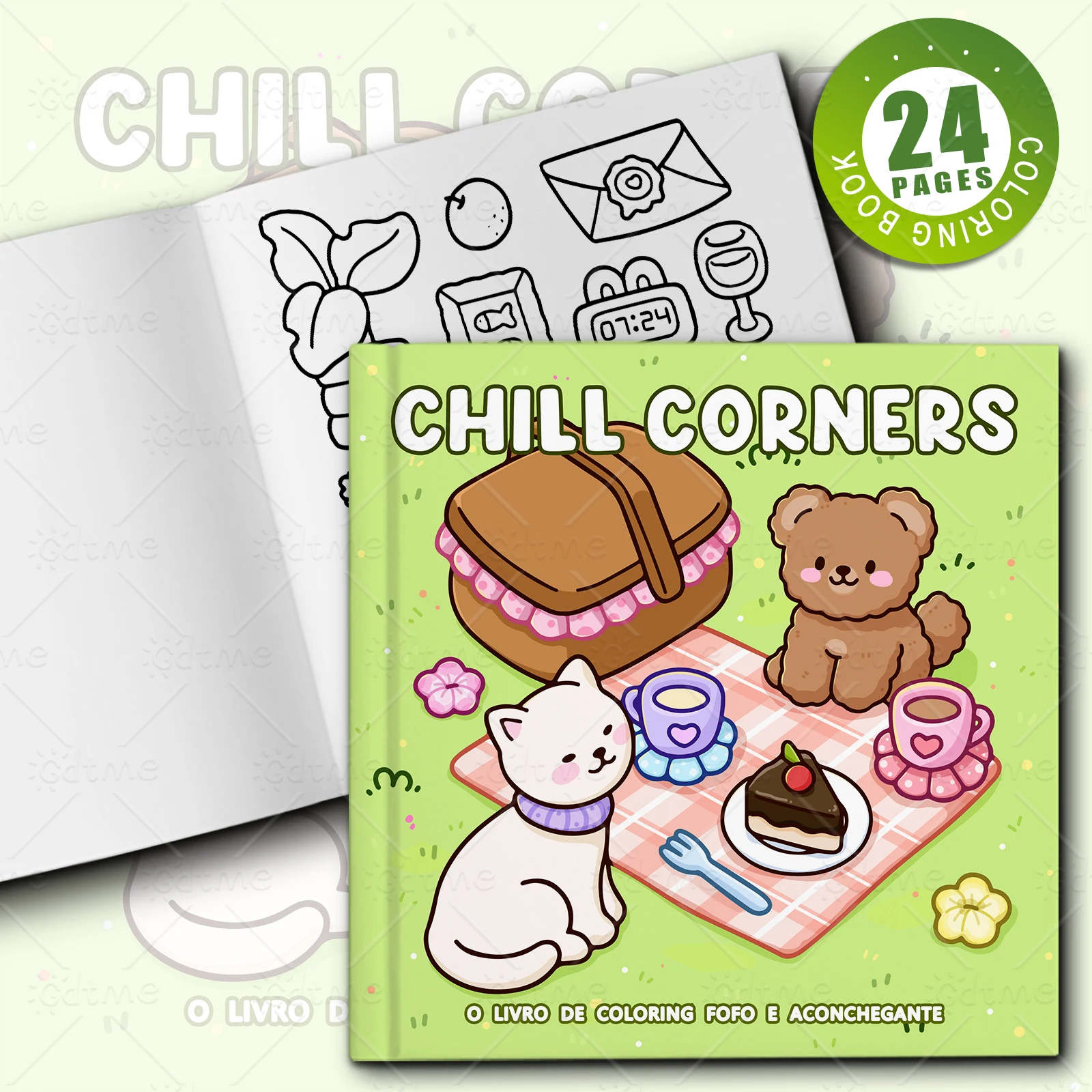 CHILL CORNERS Coloring Book for Adults and Teens Featuring Little Fuzzy Animals in Love Moments and Cozy Activities Picture Book