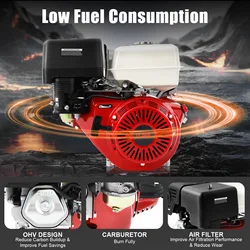15 HP/7.5 HP 4 Stroke Gas Powered Portable motor Engine for Farm Appliances, Home Backup