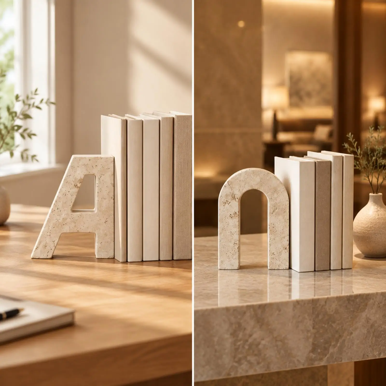 Bookends Decorative Resin Book Holder for Bookcase Shelves Desk Organizer Cute Sculptural Support for Reading Collection Home