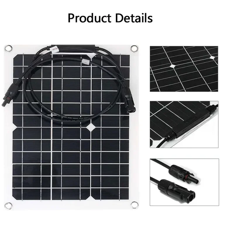 100W/200W Flexible Solar Panel Kit 12V Battery Charger mc4 with 10-30A Controller Solar Cells Power Bank for Phone Car Yacht RV