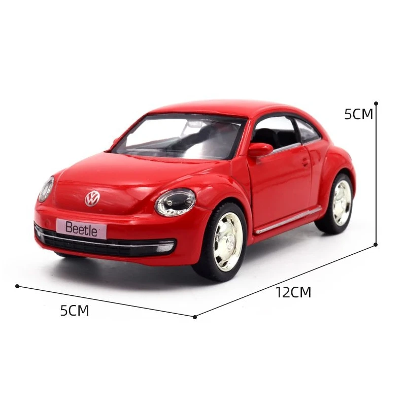 1/36 Volkswagen New Beetle Sedan Toy Car For Children RMZ CiTY Diecast Vehicle Miniature Model Pull Back Collection Gift Boy