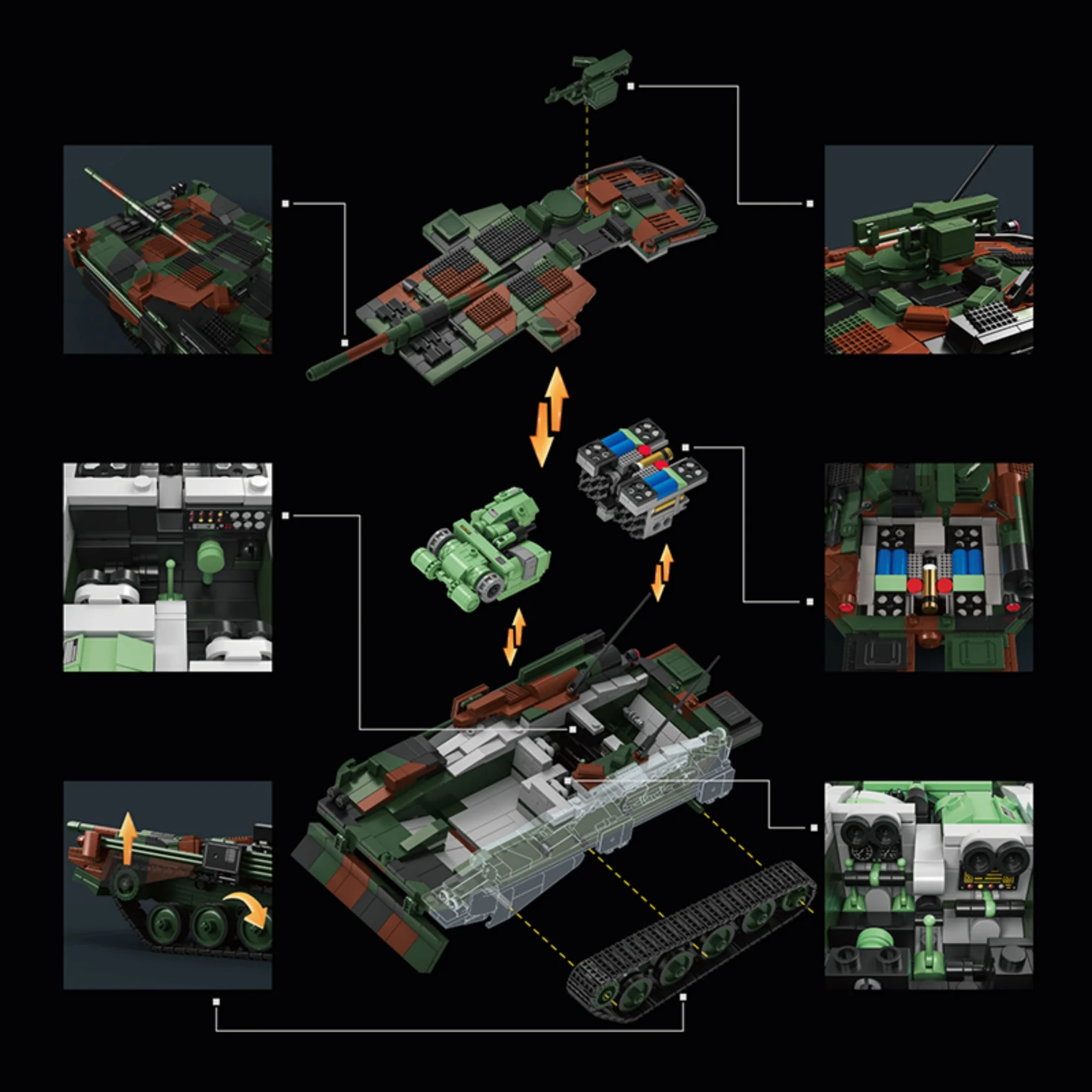 1773pcs Swedish STRV103B Tank - đánh giá và giá Lego Compatible Military Tank