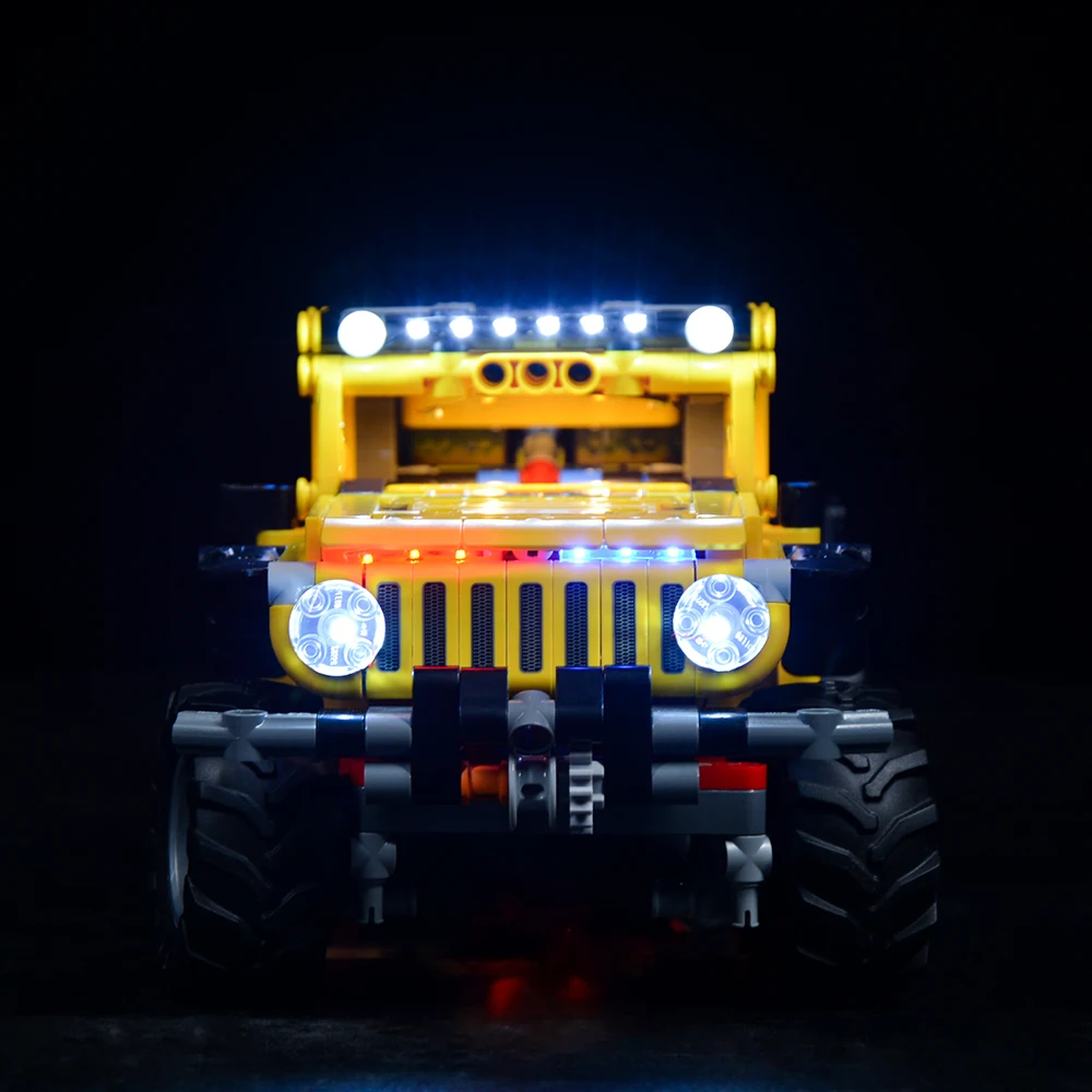 Easylite conjunto de luz led para 42122 técnica jeep wrangler diy brinquedos blocos tijolos apenas kit iluminação não incluem modelo