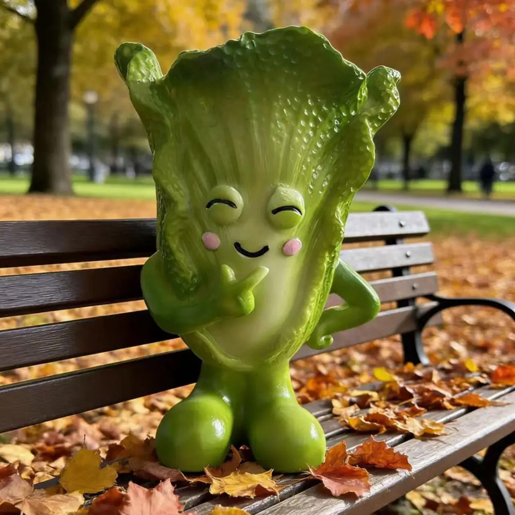 

Cabbage Figurine Pen Holder Cute Resin Figurine Decorative Vegetable Ornament for Kitchen Office Home Decor Creative Present