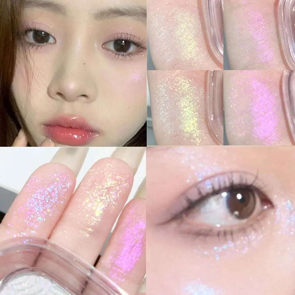 Mashed Potato Highlight Gradient Eyeshadow Diamond Crystal Glitter Brighten Highlighter Makeup Tools Contour Face Palette P C9F5