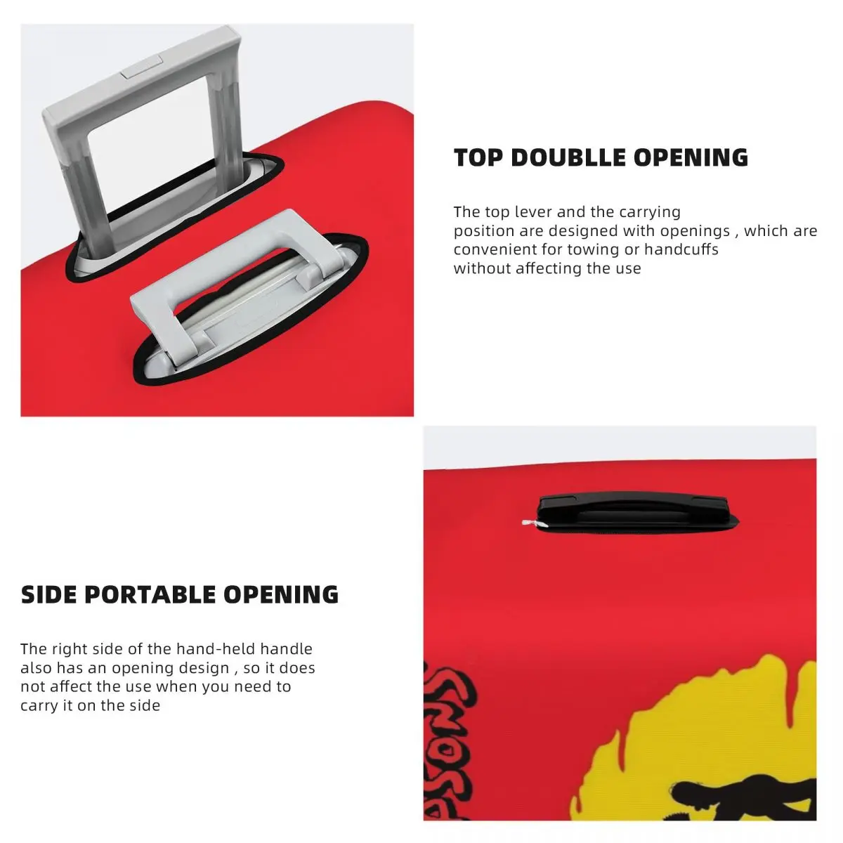 Capa de mala de desenho animado Simpsons personalizada, capas protetoras de bagagem laváveis para 18-32 polegadas