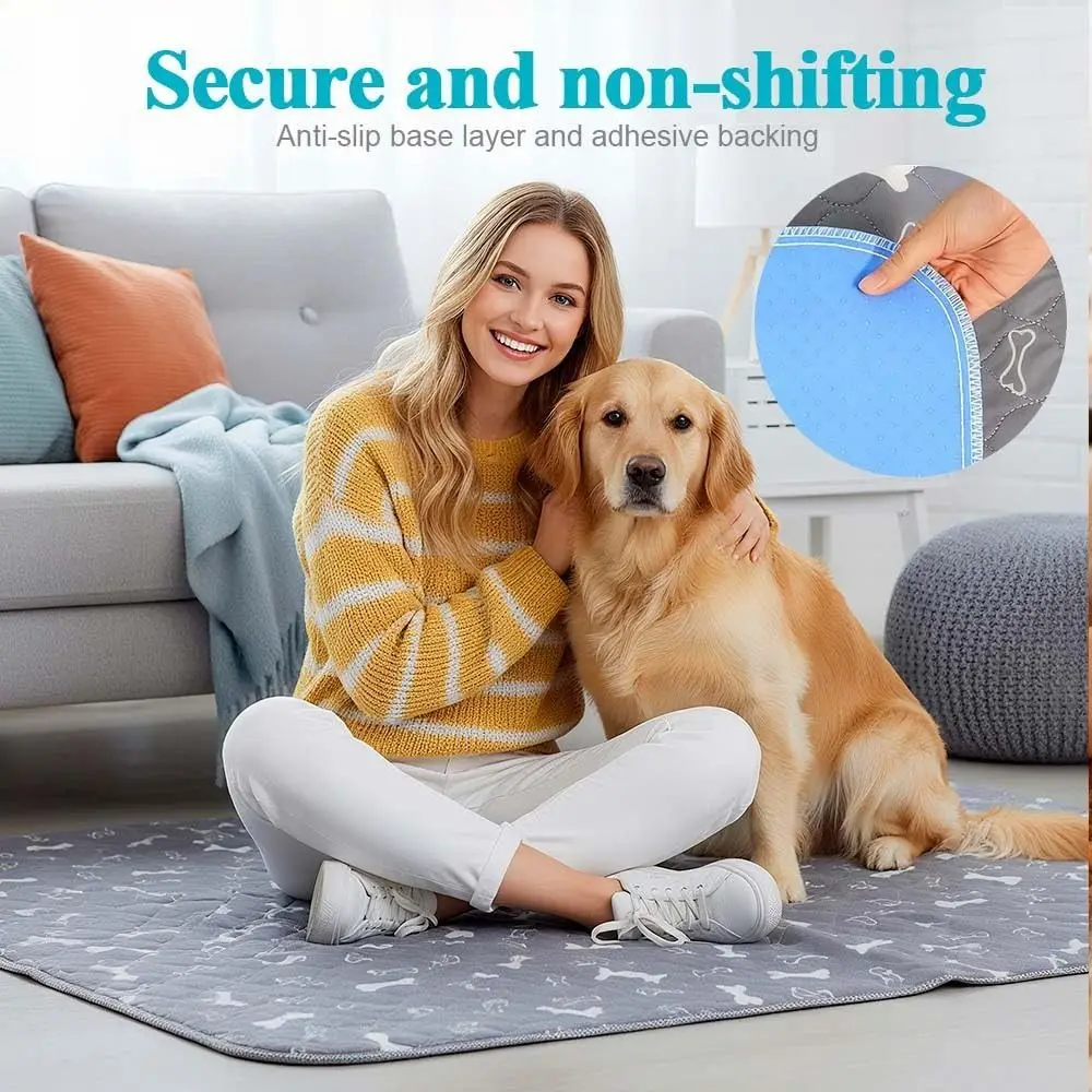 Super Absorbent Pet Bed Mat Reusable Washable Puppy Pee Pad with Pheromones Anti-Slip Leak-Proof Pet Training Pads Pet Training
