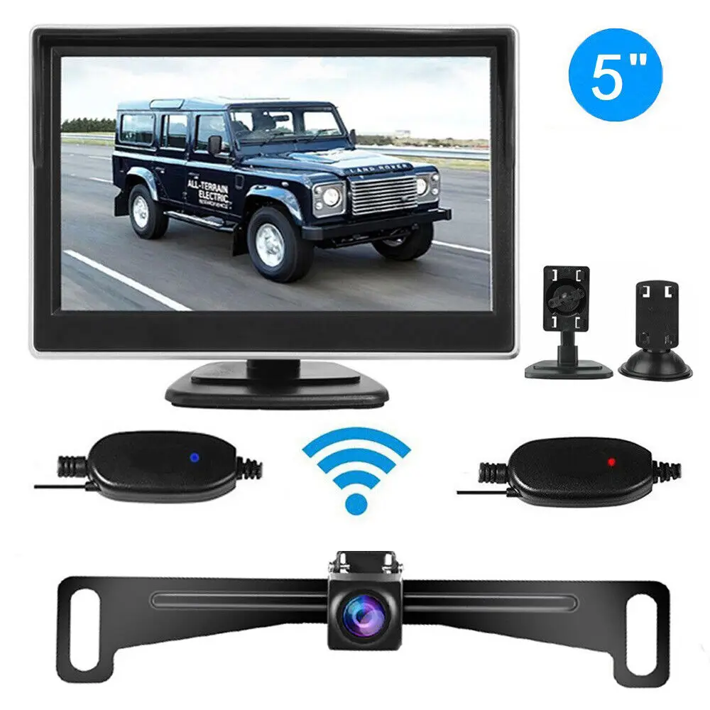 

5" Backup Camera Wireless Car Rear View HD Parking System Night Vision + Monitor