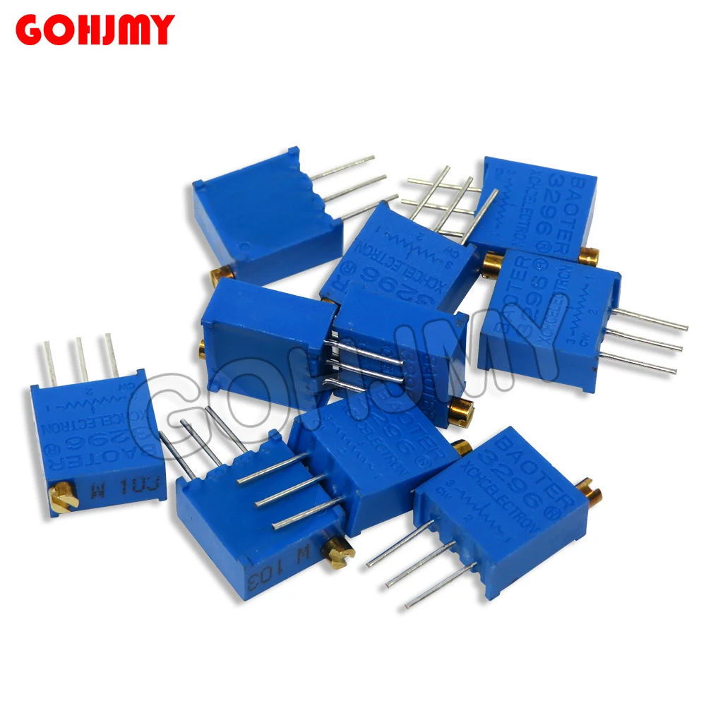 10PCS 3296W1K 2K 5K 10K 20K 100K 200K 1M potentiometer precision adjustable resistance multi-turn trimming 50 100 200 500 Ohm