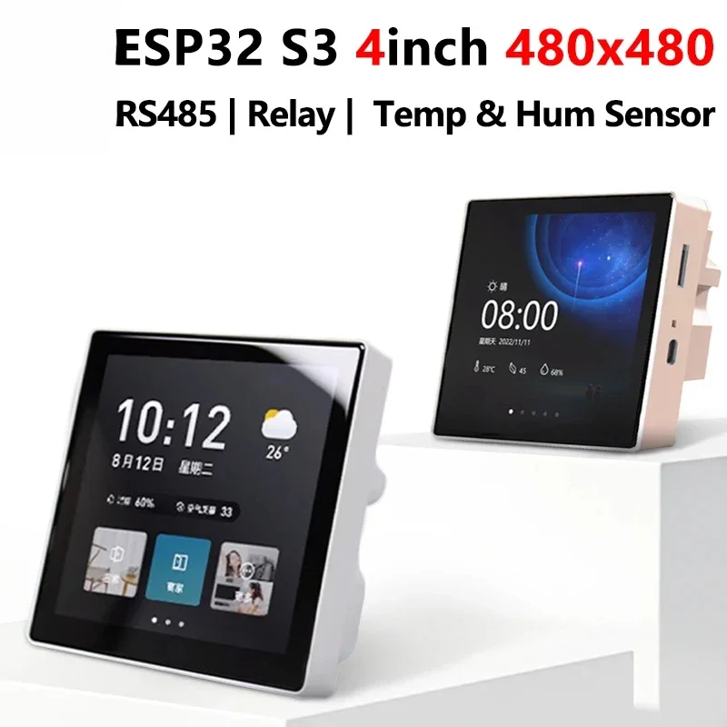 

4-дюймовая плата разработки ST7701-Relayx1 ESP32-S3, 4-дюймовый ЖК-дисплей с сенсорным экраном, 480x480 RS485/SHT20/реле для Arduino LVGL 86