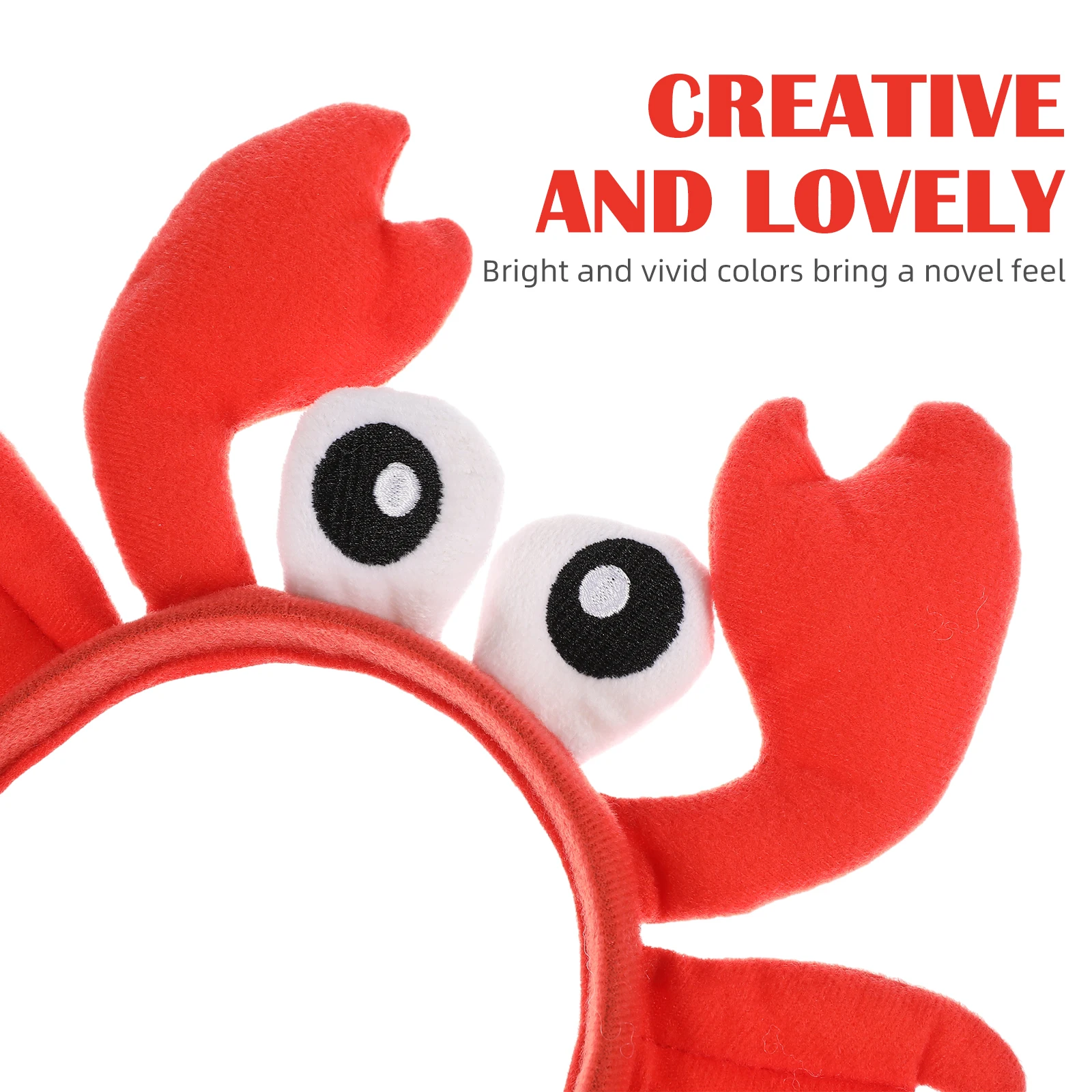 

Big Eyes Hair Crab Headbands Women Fashion Red Crab Expandable Adjustable Headdress Non Fading Lightweight Comfortable