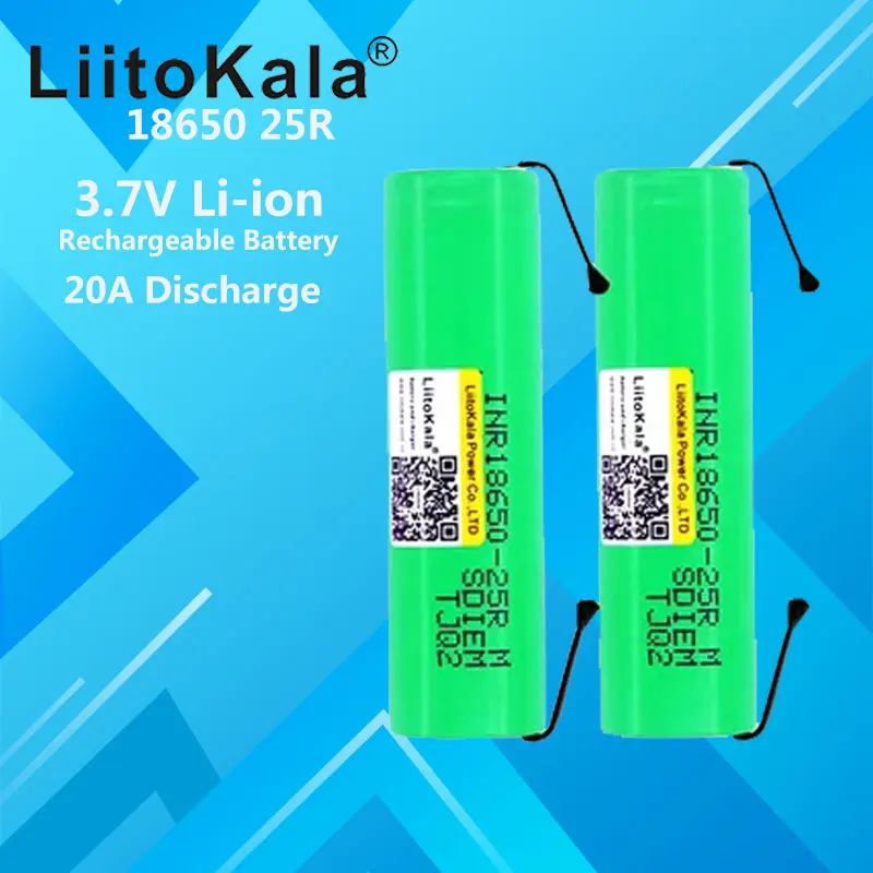 Hot 1-20PCS/lot Original  Liitokala 18650 2500mah battery INR18650 25RM 20A discharge lithium batteries