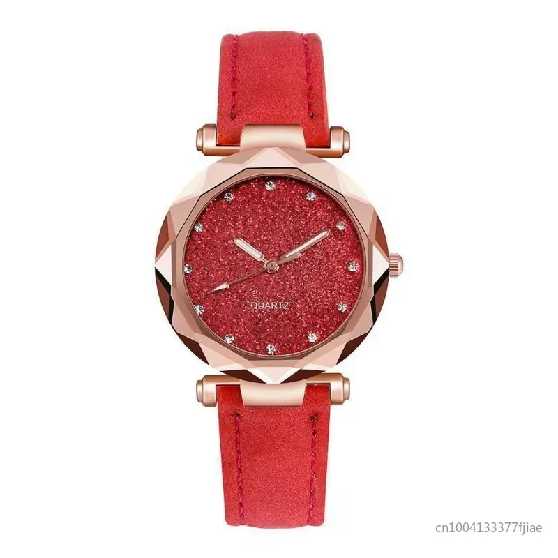 Women Fashion Korean Rhinestone Rose Gold Quartz Watch Female Belt Watch Women Watches Wristwatch Women Wristwatch