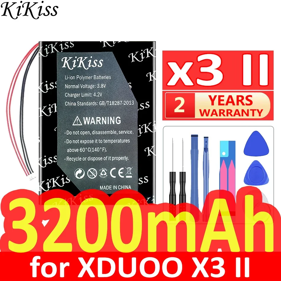 głosem 2600 mAh/3200 mAh KiKiss Wydajna bateria do odtwarzacza muzycznego XDUOO X3 II 2. i 1.