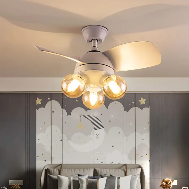 

Children's Room Ceiling Fans Lights Bedroom Flush Mount Ceiling Lamp Modern UFO Creative Cartoon Boys Girls Room Low Profile Fan