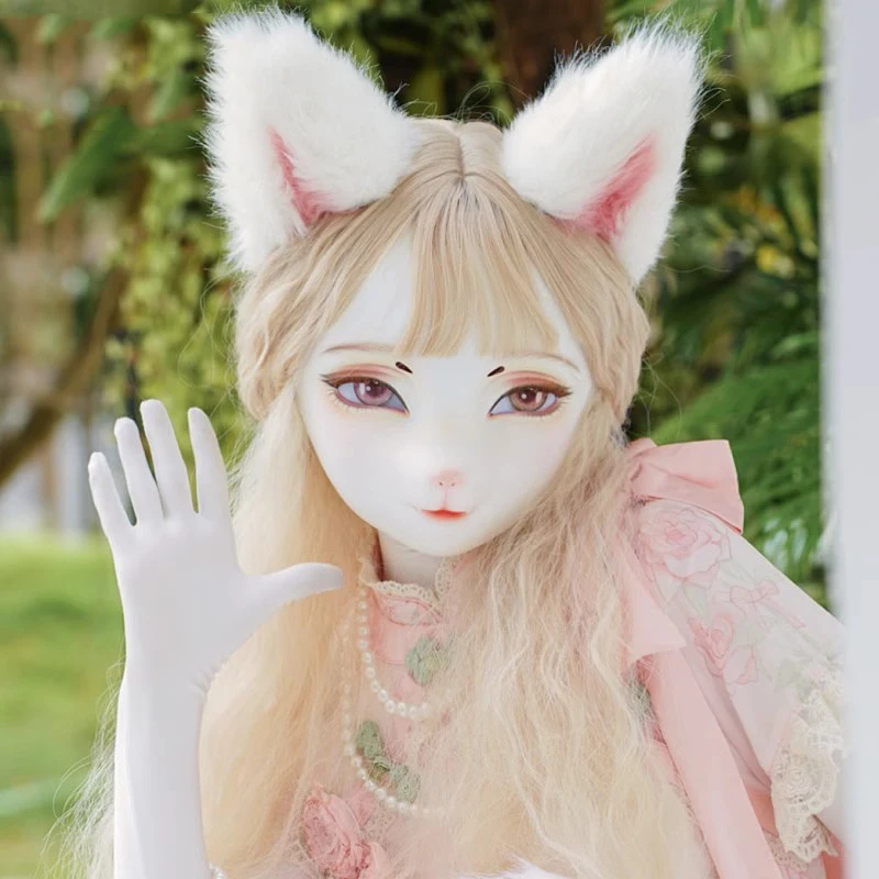カスタマイズされた女性甘い女の子樹脂半頭/全頭または着ぐるみ BJD 目 Crossdress コスプレ日本アニメ役割ウサギマスク