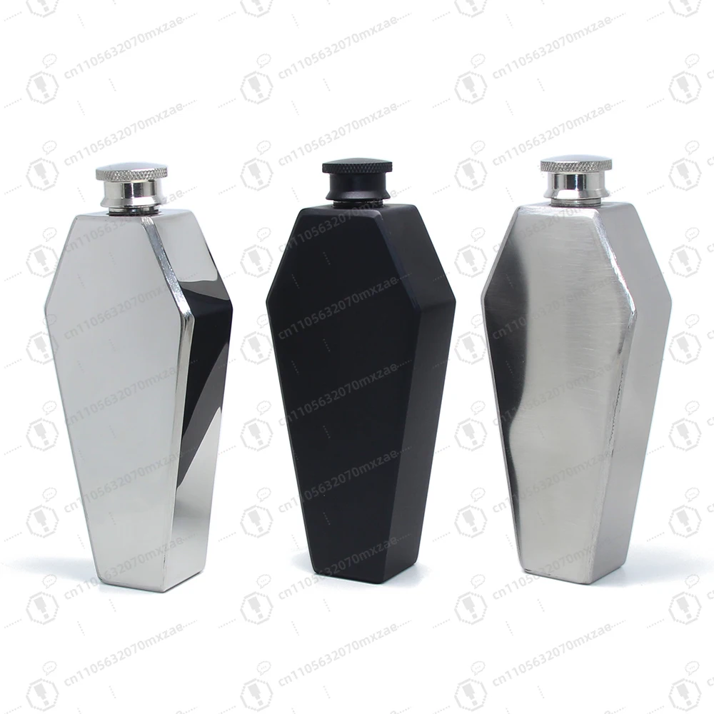 

Stainless Steel Coffin Flask 100ml/3.5oz Gothic Whiskey Flask Portable Liquor Bottle for Men Novelty Drinkware
