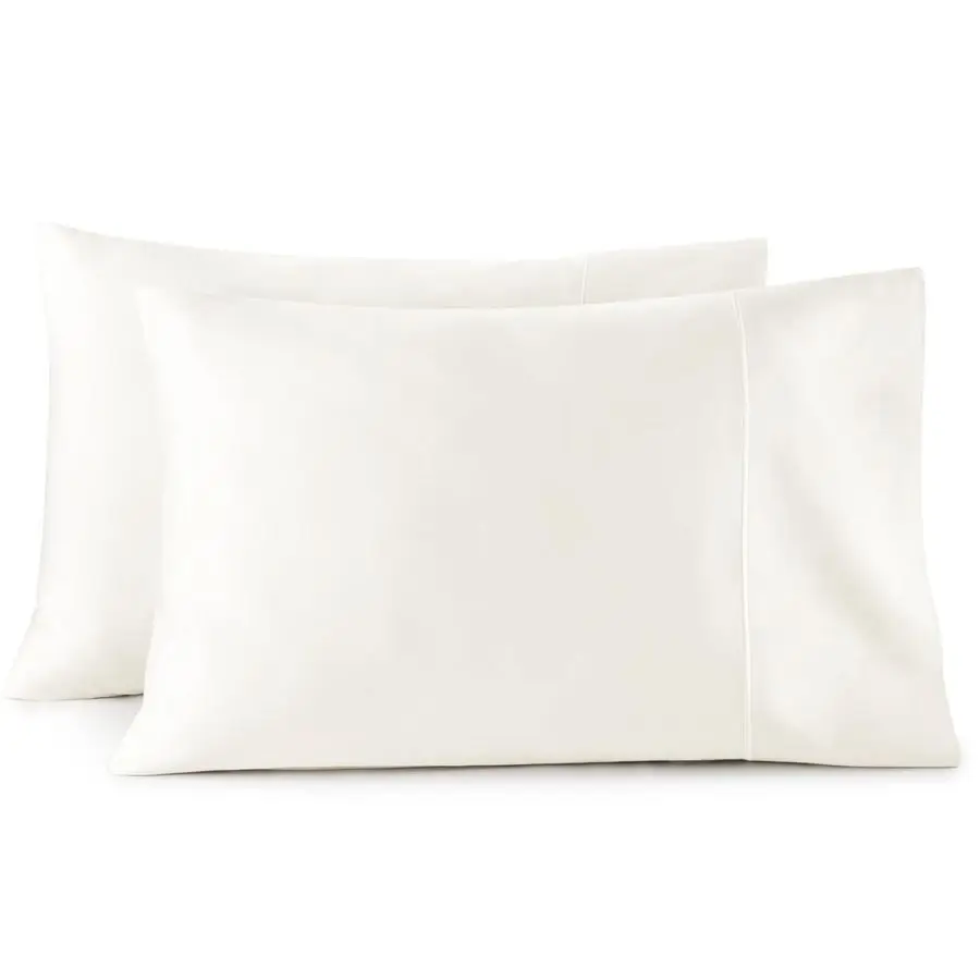 

Наволочки из органического хлопка, стандартный размер, комплект из 2 штук, 100% хлопок, сертифицированные GOTS, 500 нитей, естественно охлаждающие, комфортные.