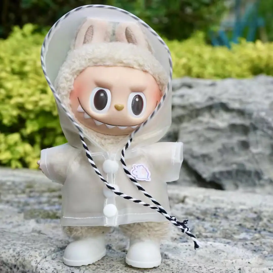 Labubu – vêtements pour poupée V1/2/3, imperméable, sweat à capuche, en peluche, en coton, tenues, accessoires de décoration, petits vêtements, cadeau pour Fans, 15/17cm