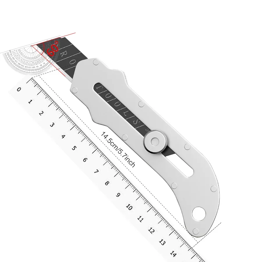 Stainless Steel Utility Knife - Heavy Duty Wallpaper Cutter with Manual Lock Fast Blade for DIY Craft Construction Durable Tool