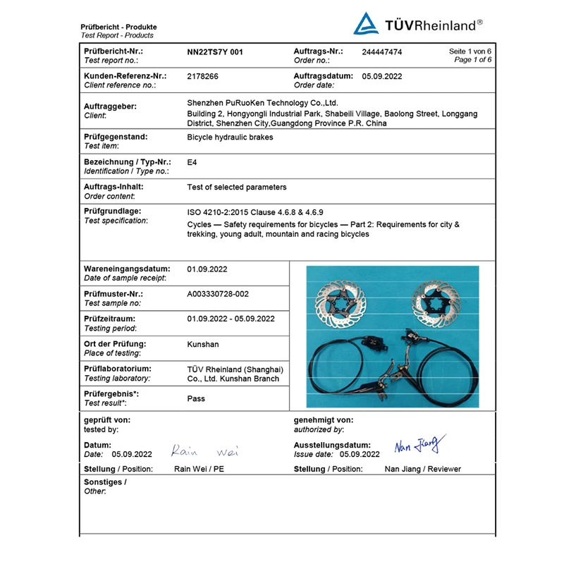 AM DH E-bike MTB Disc Brake IIIPRO E4 Mountain Bike Hydraulic Brake 800/1550mm Front Rear Brake Cooling 4 Piston Oil Pressure