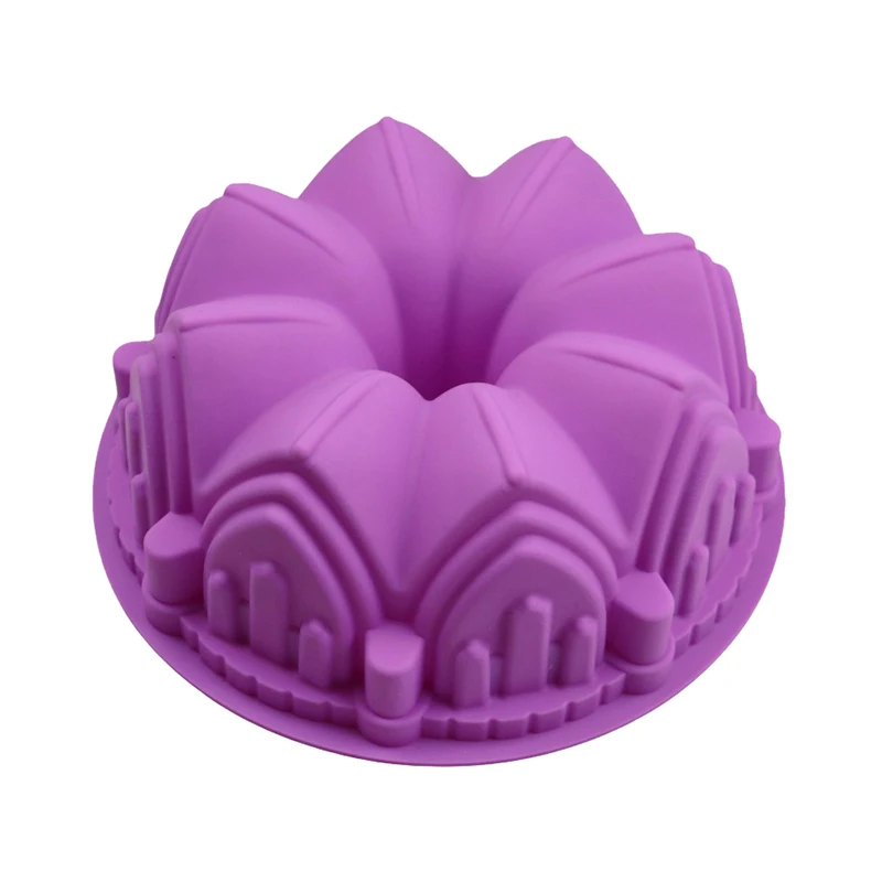 1Pc Big Crown Castle Shape Silicone Mold DIY 3D Birthday Cake Pan Decorating Tools Large Bread Fondant DIY Baking Pastry Tool