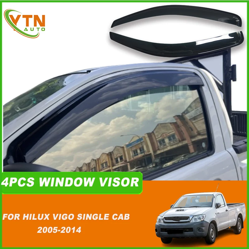 

For Toyota Hilux Vigo Single Cab 2005 2006 2007 2008 2009 2010 2011 2012 2013 2014 Side Wind Deflector Rain Weathershield