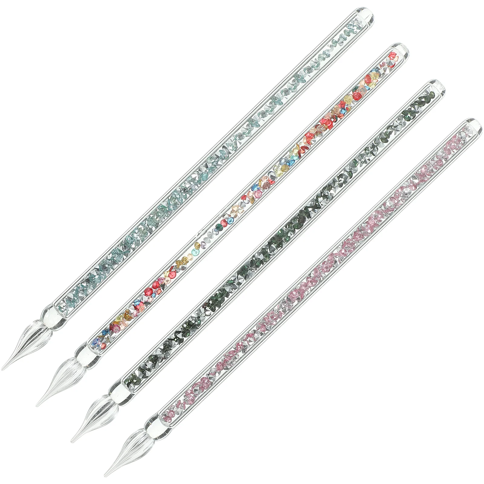 

4 Pcs Retro Decor Glass Dip Pen Decorative Crystal Clear Signature Novelty Office