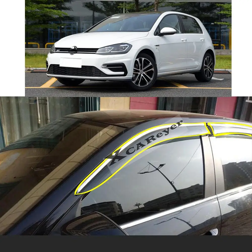 For VW Volkswagen Golf R-Line 2017 2018 2019 2020 2021 Car Sticker Plastic Window Glass Wind Visor Rain/Sun Guard Vent Parts