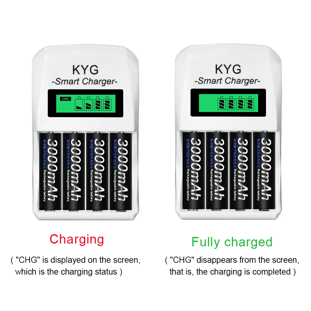 PALO 1,2 V AA зарядное устройство AA Smart LCD EU зарядное устройство для AA AAA 1,2 V аккумуляторные батареи KYG умное зарядное устройство