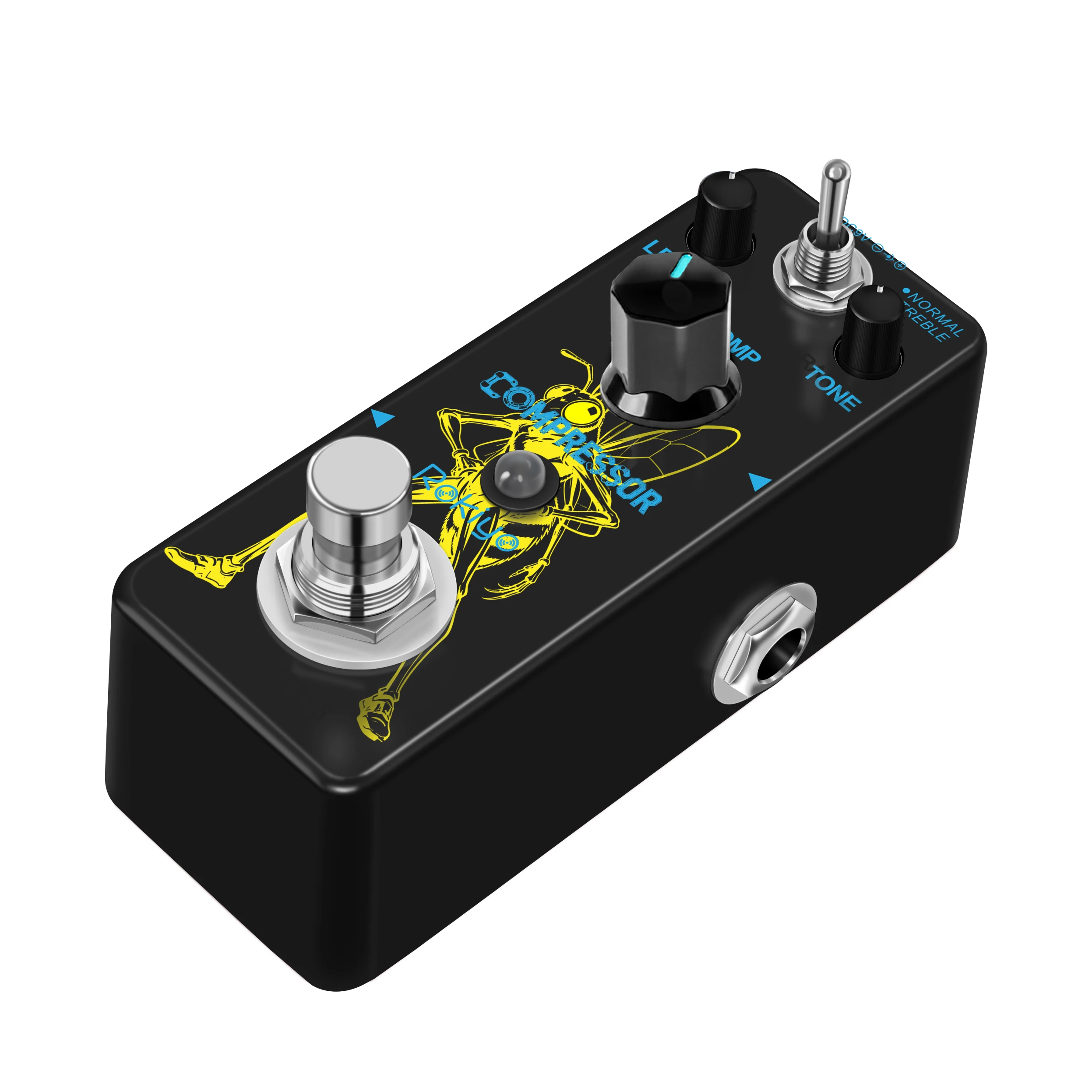Rokiyo Compressor Guitar Effect Pedal Classic Smooth Attack Decay Studio-Quality Transparent Compression Mini COMP Stompbox
