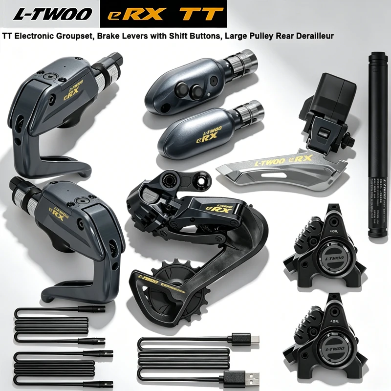 

LTWOO eRX-TT Wireless Electronic Road Groupset 2×10/12-Speed Drivetrain with Hydraulic Disc Brakes for Smooth Reliable Shifting
