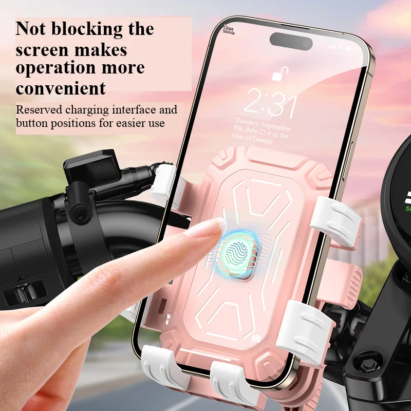 electric bike phone holder battery motorcycle anti-shake and waterproof cartoon helmet takeout rider navigation holder