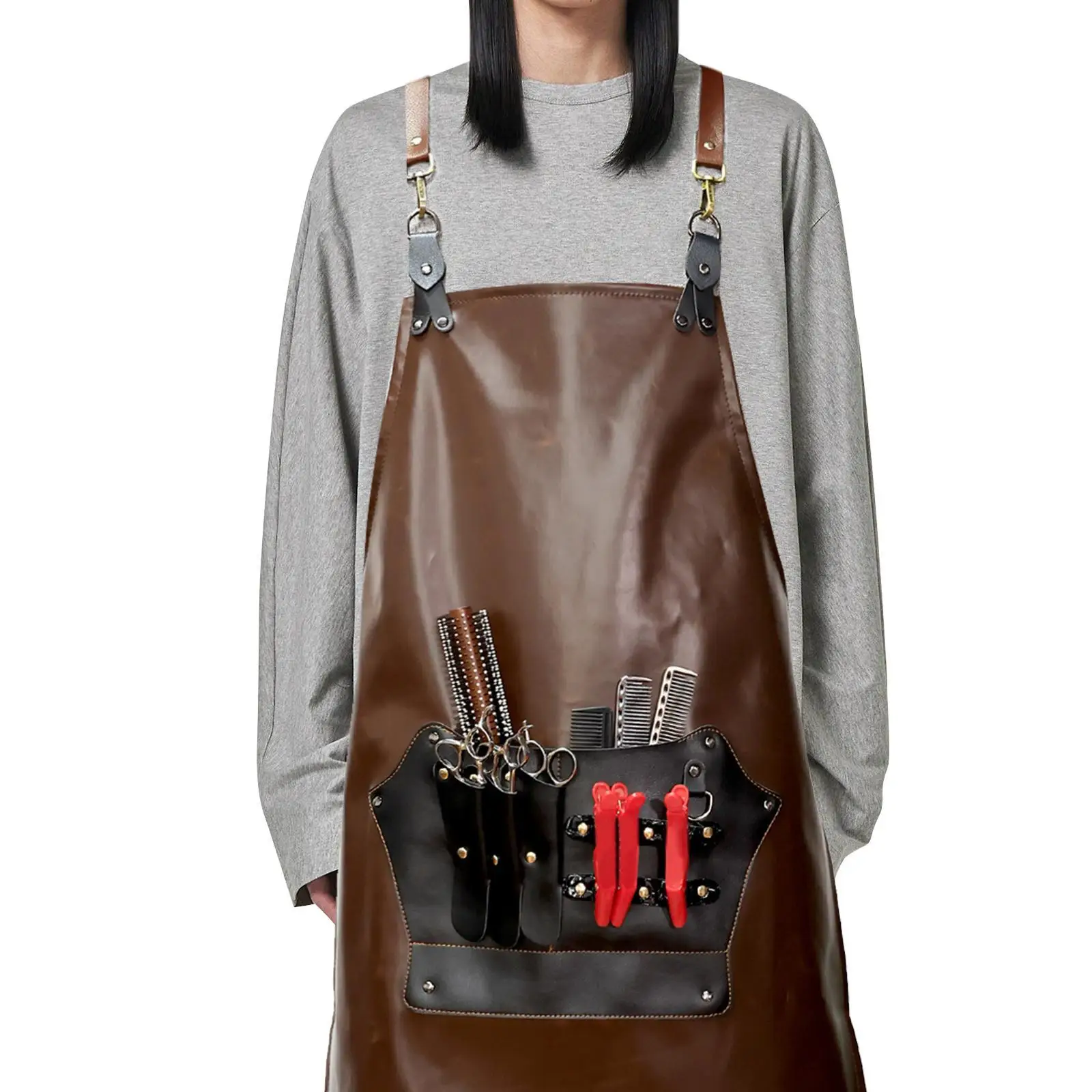 

Hair Stylist Apron Baking Apron Sturdy Multifunction Cooking Apron Portable Barbecue Apron Waterproof Oilproof Apron Chef Apron