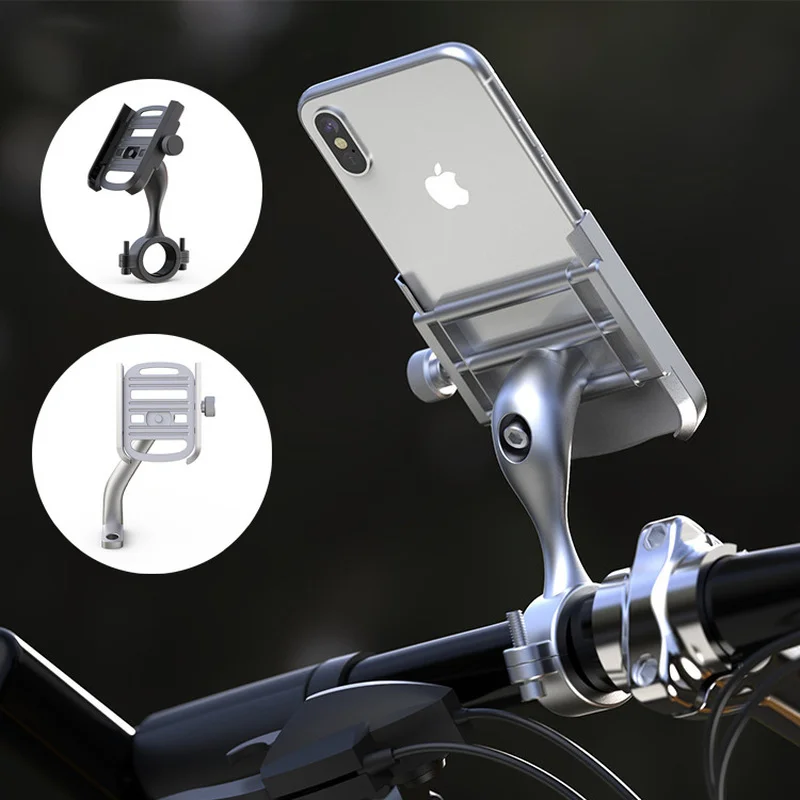 Aluminum Alloy Motorcycle Bike Phone Holder GPS Bracket Mount Clip Support Moto Mirro Handlebar Mount for Huawei Xiaomi iPhone