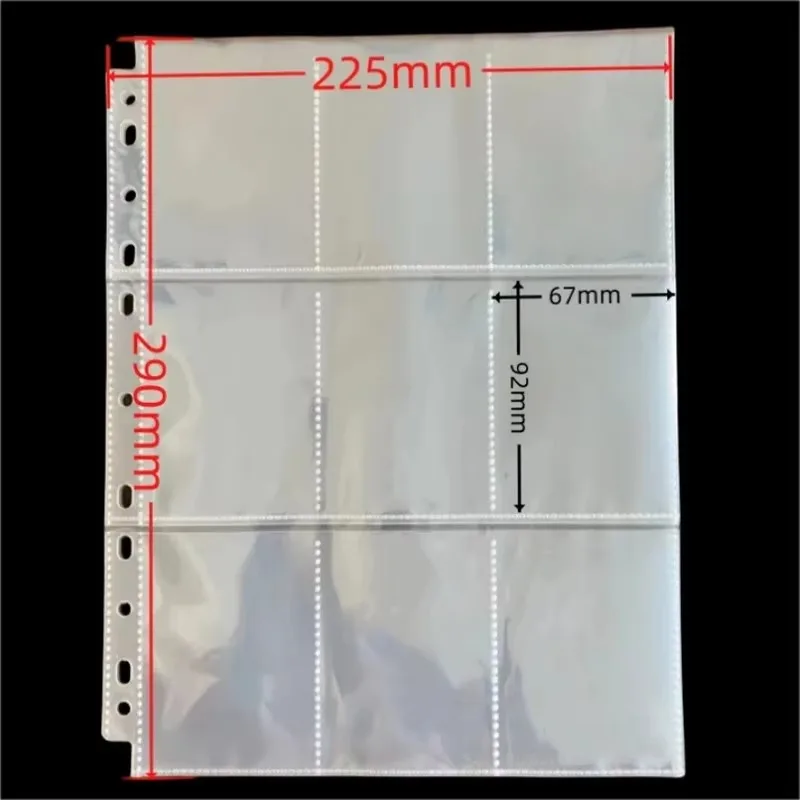 50/5pcs 9 Pocket Trading Gaming Card Sleeves A4 Double Side Storage Album Binder Pages Card Collection Holder Idol Photo Albums