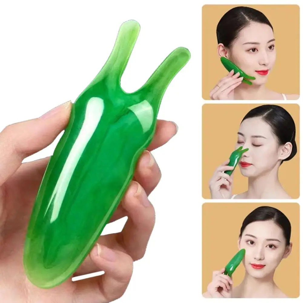 Natural Crystal Gua Sha Board Head Massage Nose Eyes Face Wrinkle Lifting Tool