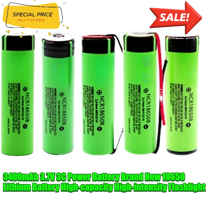 

3400mAh 3.7V 3C Power Battery Brand New 18650 Lithium Battery High-capacity High-intensity Flashlight Battery