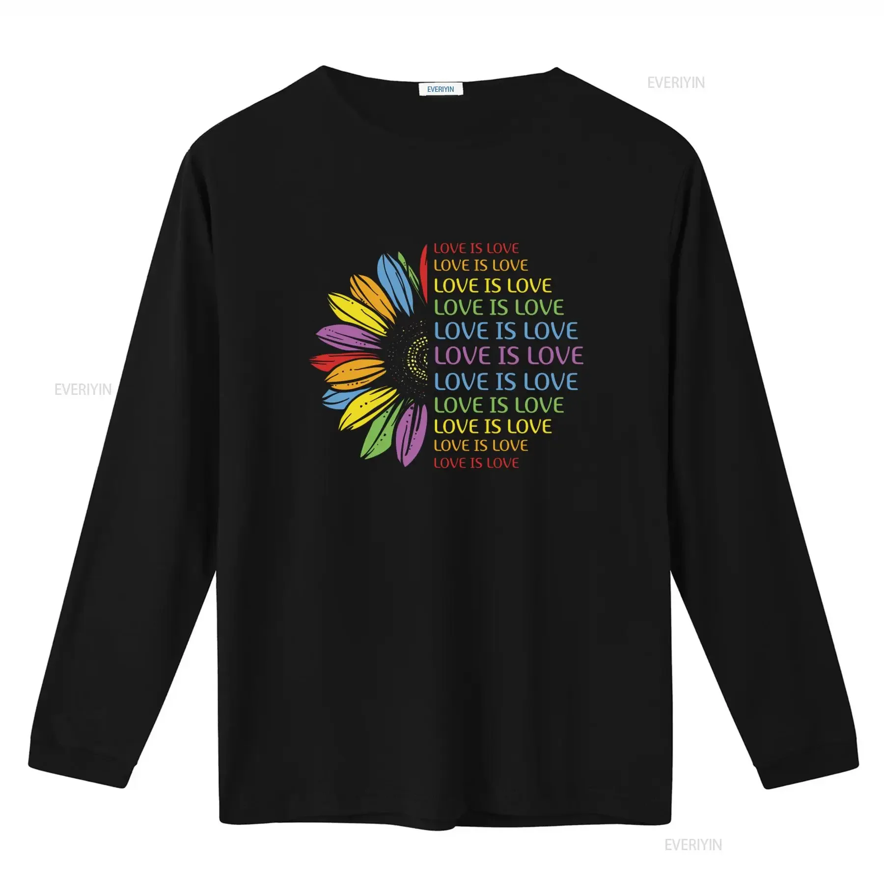 Rainbow Sunflower Love Is T Shirt for LGBTQ Pride Womens Parade Gay vintage Washed Stretched Slightly Comfortable Casual homme