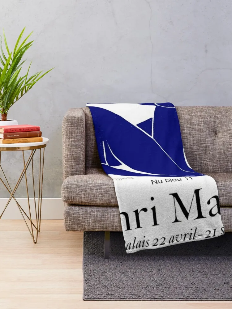 GRAND PALAIS : Vintage 1970 Matisse Nu Bleu La Chevelure Exhibit Advertising Print Throw Blanket Soft Luxury St Blankets