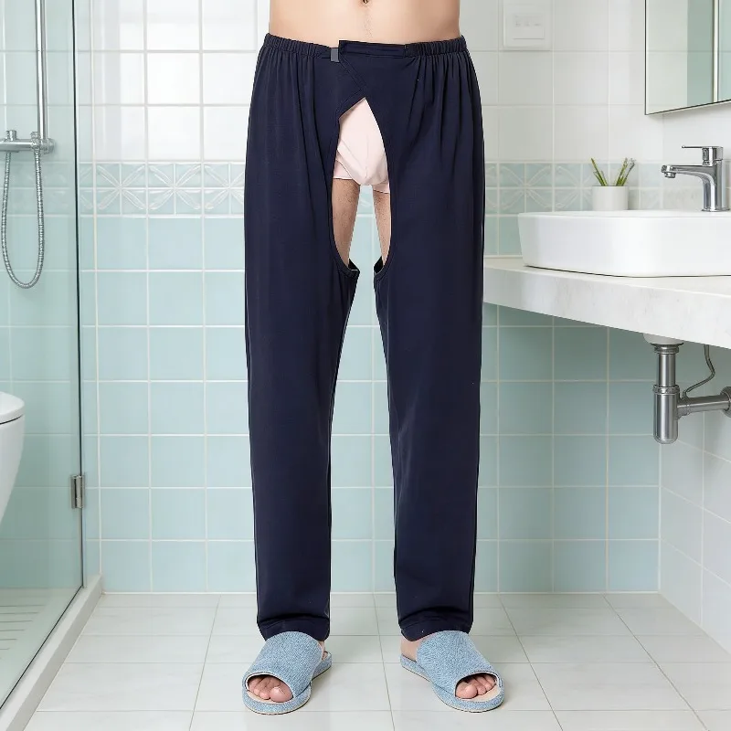 

Cotton Open Crotch Pants for Elderly Incontinence Care Spring Summer Bedridden Patient Postoperative