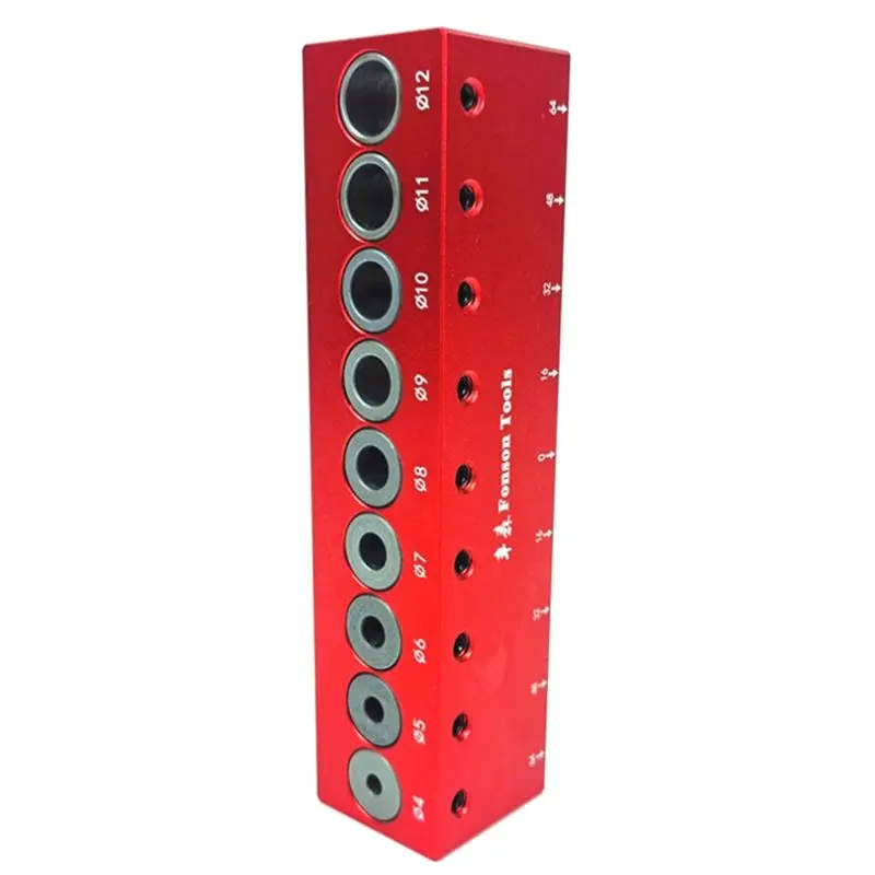 

Набор для сверления отверстий под дюбели ABUL-Fonson: самоцентрирующийся шаблон, направляющая для ступенчатого сверления 4-12 мм, для деревянных соединений и карманной фурнитуры