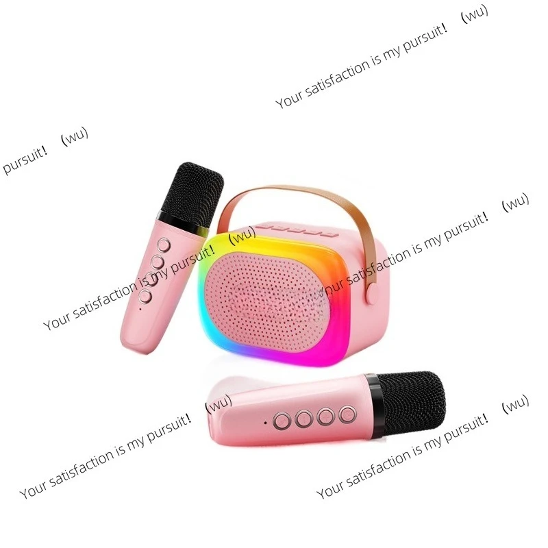 2025 new wireless bluetooth speaker small steel cannon with microphone Karaoke integrated mini colorful portable small stereo