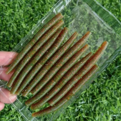 MUKUN Soft Bait Worm 80mm 105mm 10pcs Stick Worm Baits Leurre Souple Wobblers For All Fish Pesca Bass Fishing Lure