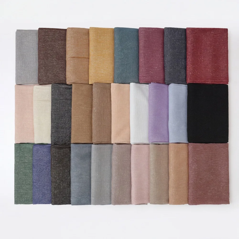 NEWest Shimmer Wrinkle Shawl Corn Crinkle Gold Silver Shiny Scarf Winter Party Fashon Hijab