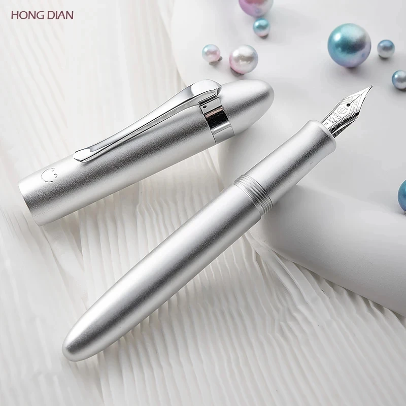 Hongdian M1 Mini Aluminium Fountain Pen EF F Nib Submarine Shape Short Pocket Travel Gift Pen school office writing supplies