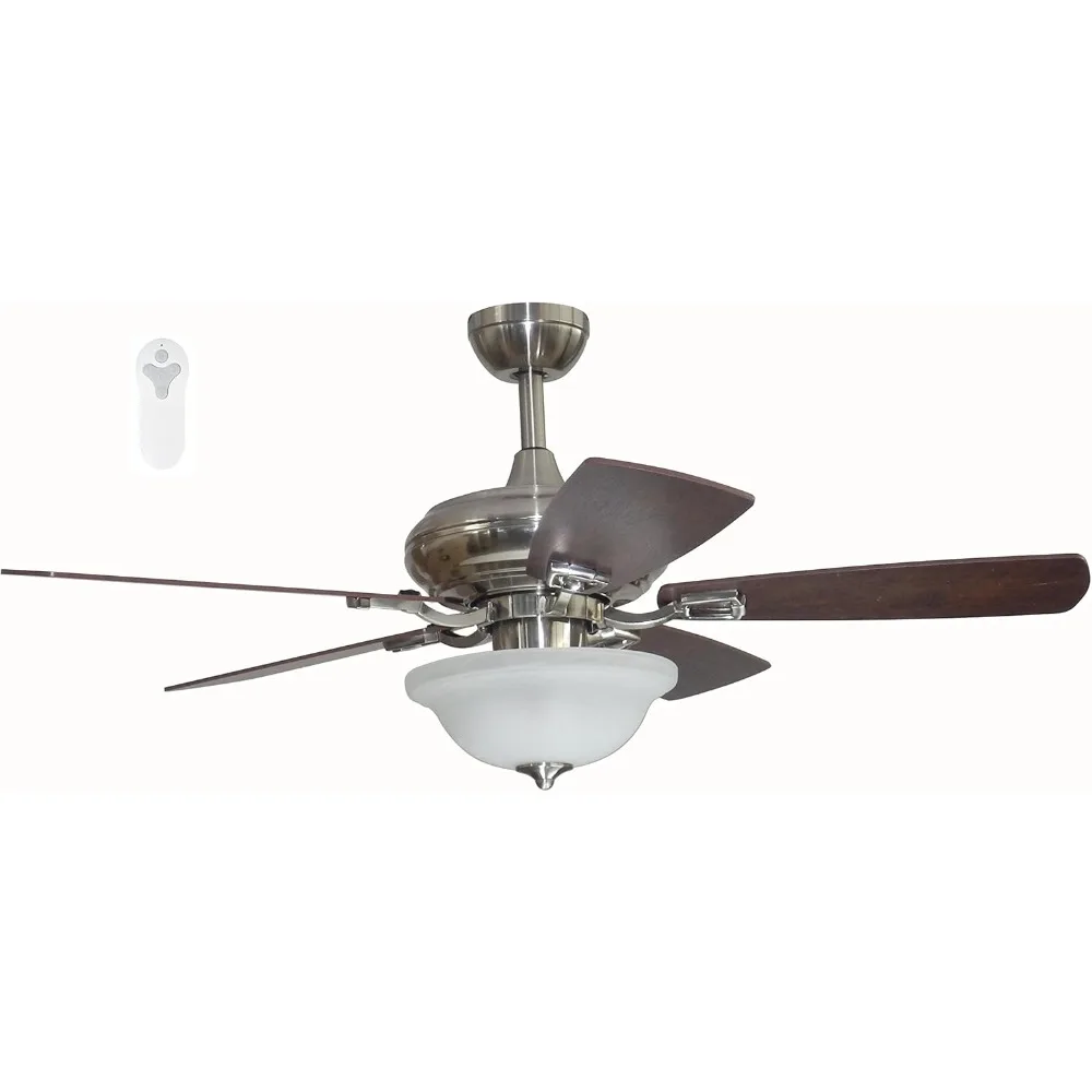 

TLEII44BNK5L Brushed Nickel 44-inch Ceiling Fan with Quick Connect Five Reversible Light Maple/Driftwood